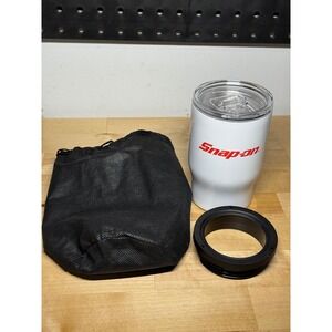 Snap-on White Stainless Steel Insulated Tumbler Travel Mug with Lid and Bag